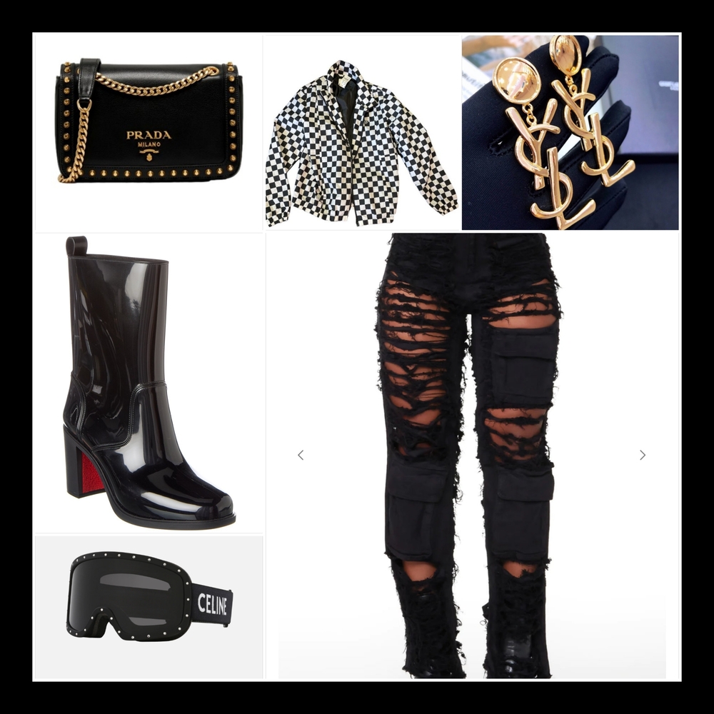 Prada Studded Black Velvet Bag